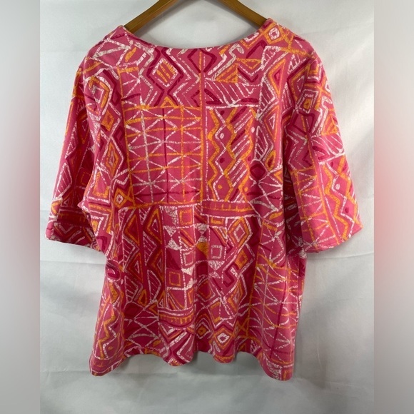 Ruby Rd pink cotton blend top. This is bright and happy and very very soft! 2X - Picture 2 of 4
